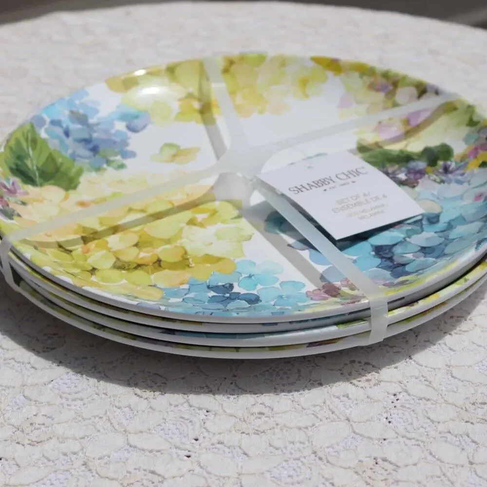 Shabby Chic Set of 4 Melamine 10